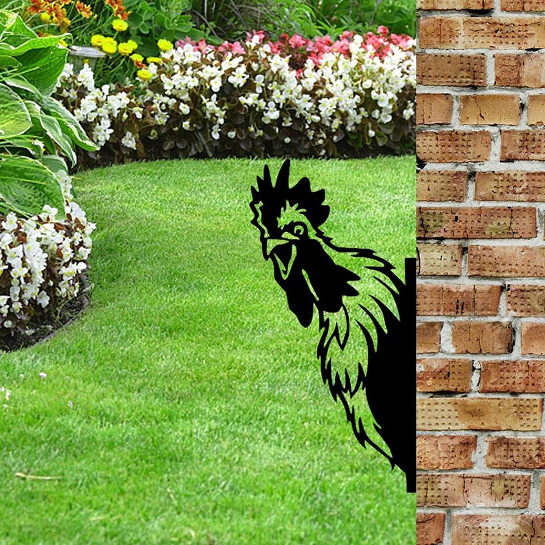 Funny Farm Metal Art Outdoor Decor Chicken