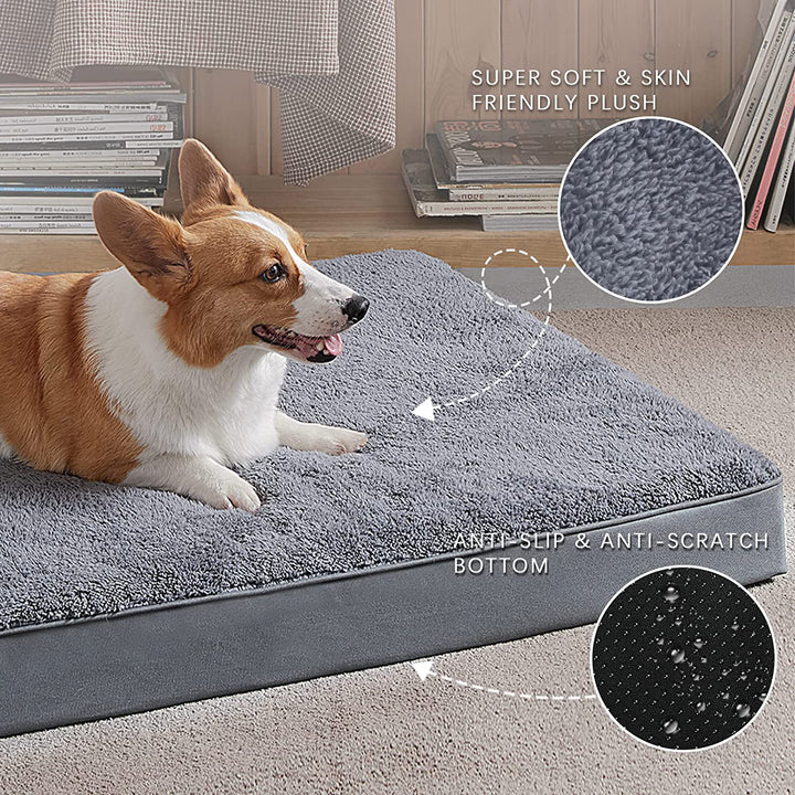 Egg-Crate Foam Dog Bed with Removable Washable Cover-M