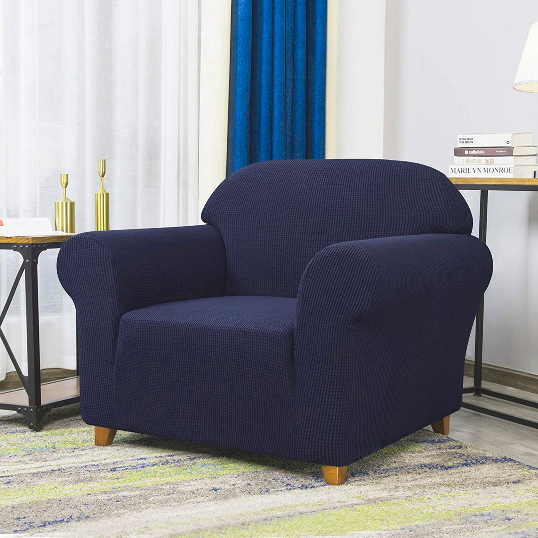 High Stretch Sofa Couch Slipcover One Seat-Blue