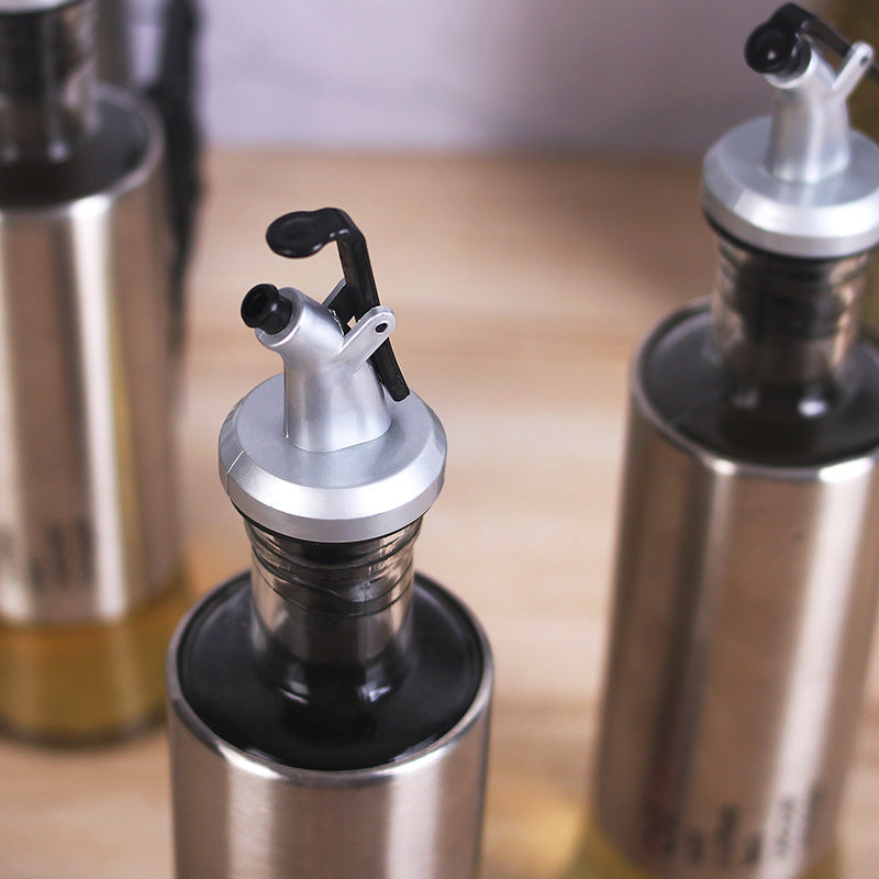 Stainless Steel Kitchen 3Pc Oil Sauce Dispenser Bottle Set