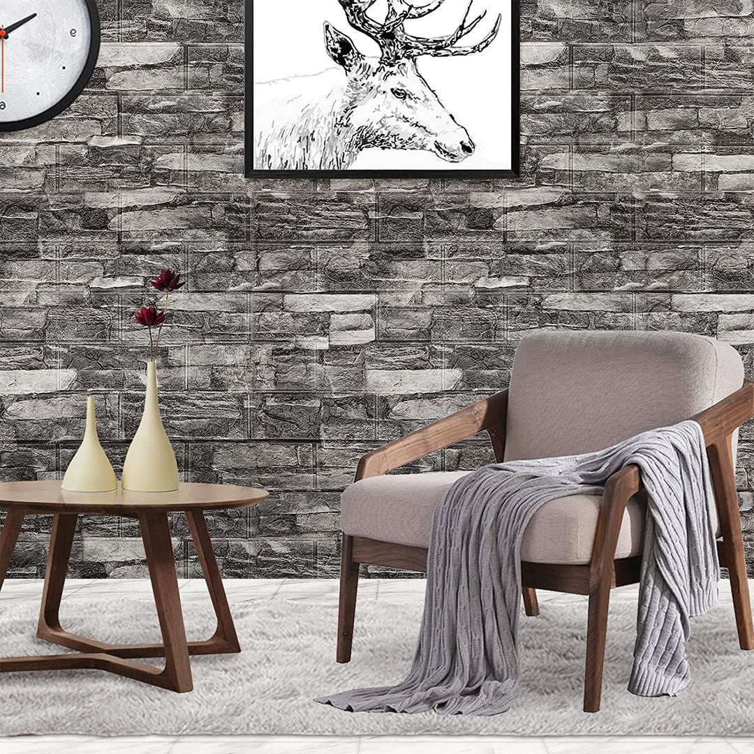5Pcs 3D Brick Self Adhesive Wallpaper Panels 70X75CM-Marble