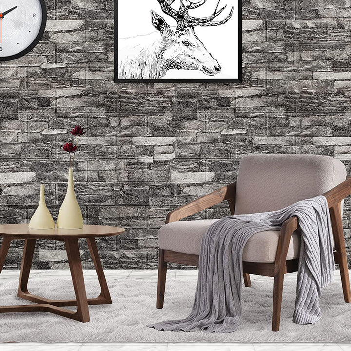 5Pcs 3D Brick Self Adhesive Wallpaper Panels 70X75CM-Marble