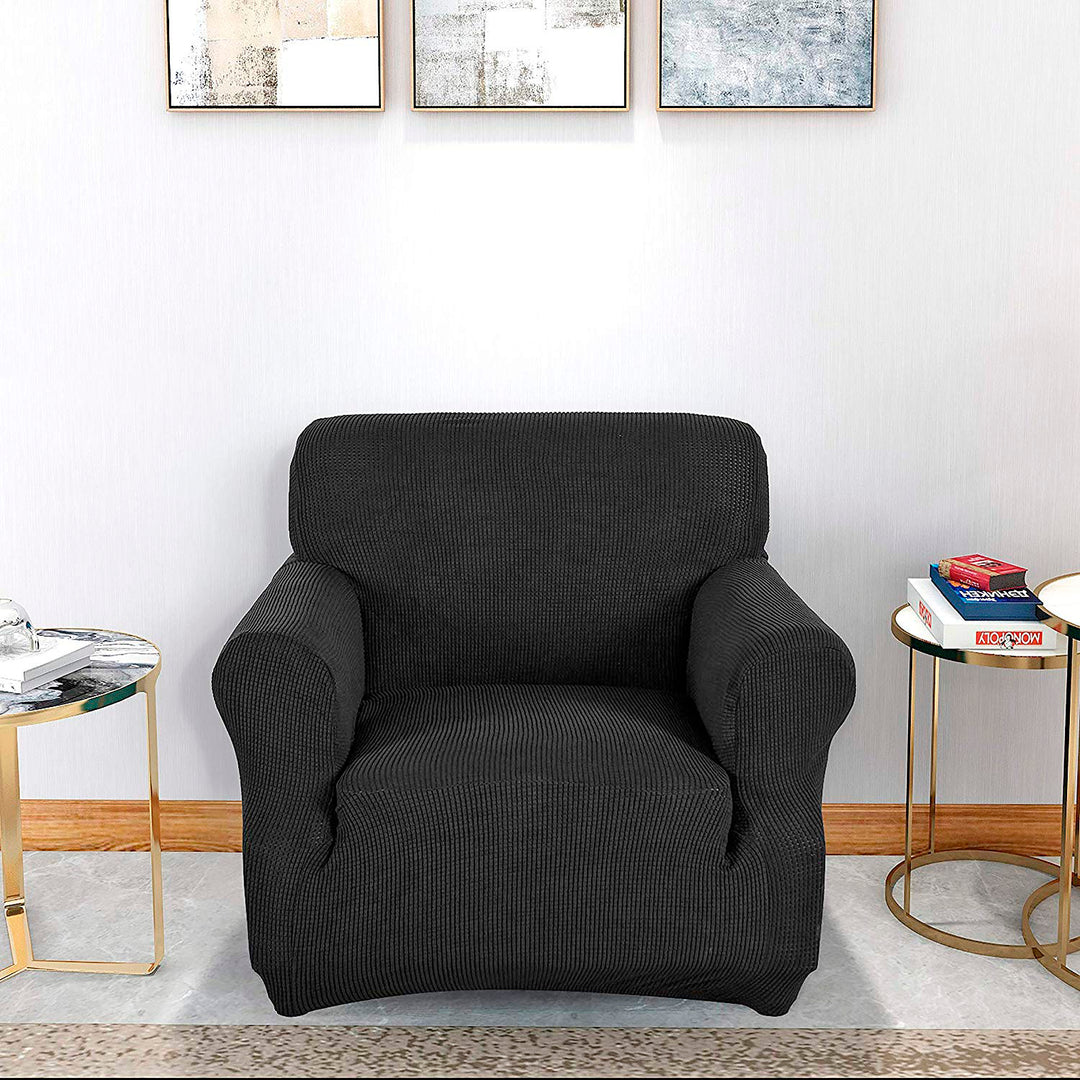 High Stretch Sofa Couch Slipcover One Seat-Black