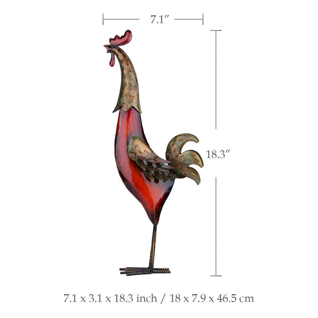 Metal Sculpture Carved Iron Rooster Home Furnishing