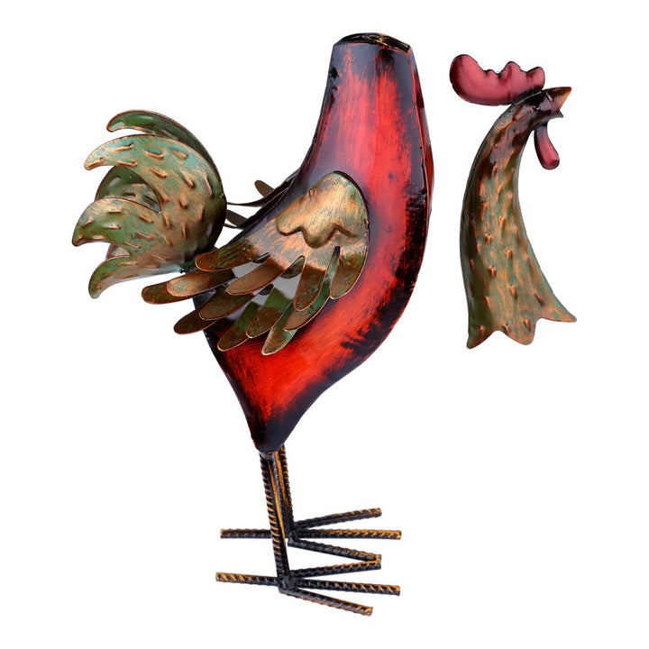 Metal Sculpture Carved Iron Rooster Home Furnishing
