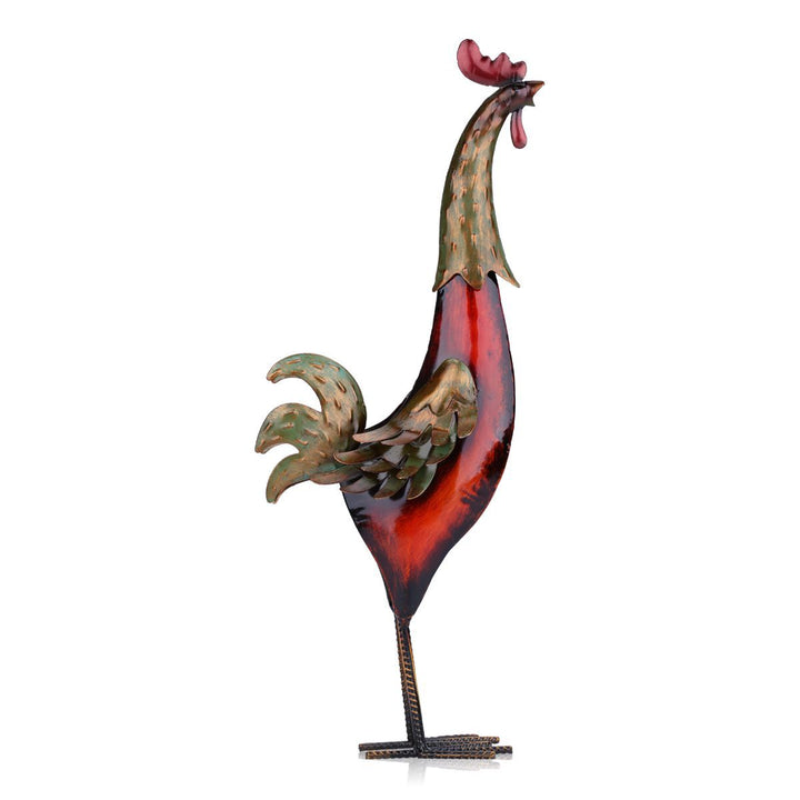 Metal Sculpture Carved Iron Rooster Home Furnishing