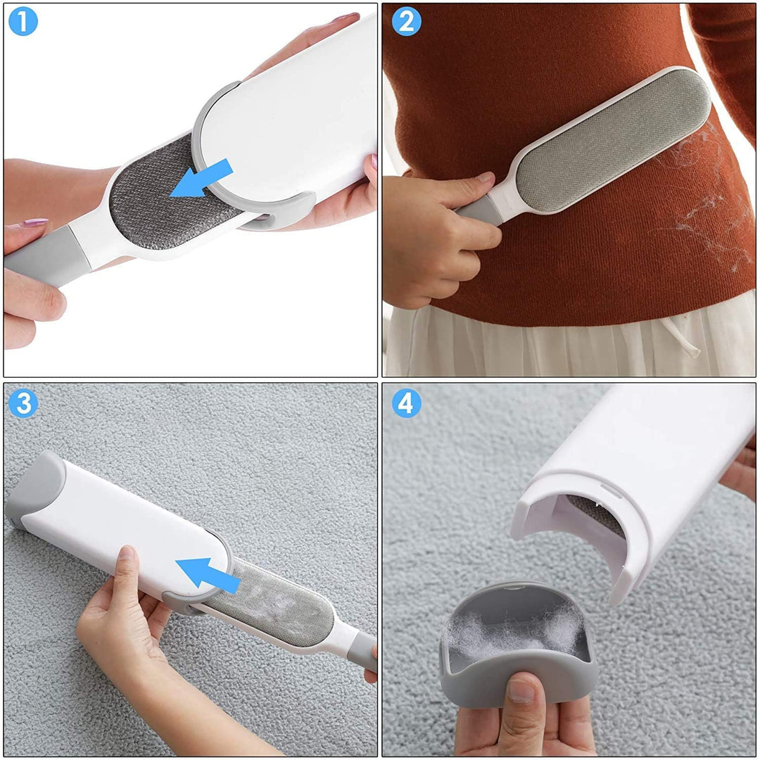 Pet Hair Remover Brush Set with Self-Cleaning Base