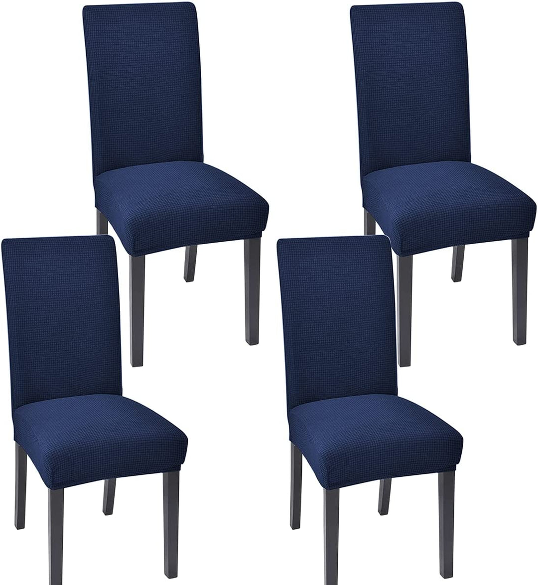 4 Pack High Stretch Seat Chair Slipcover - Blue