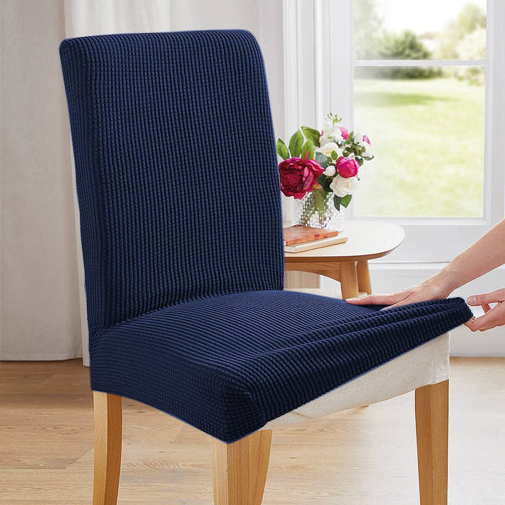 4 Pack High Stretch Seat Chair Slipcover - Blue
