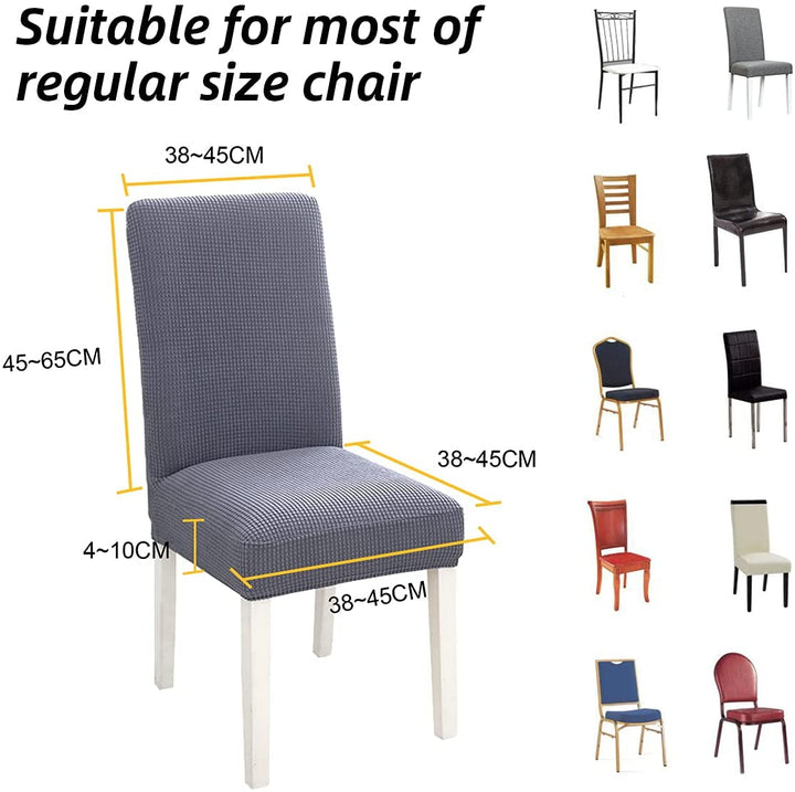 4 Pack High Stretch Seat Chair Slipcover - Black