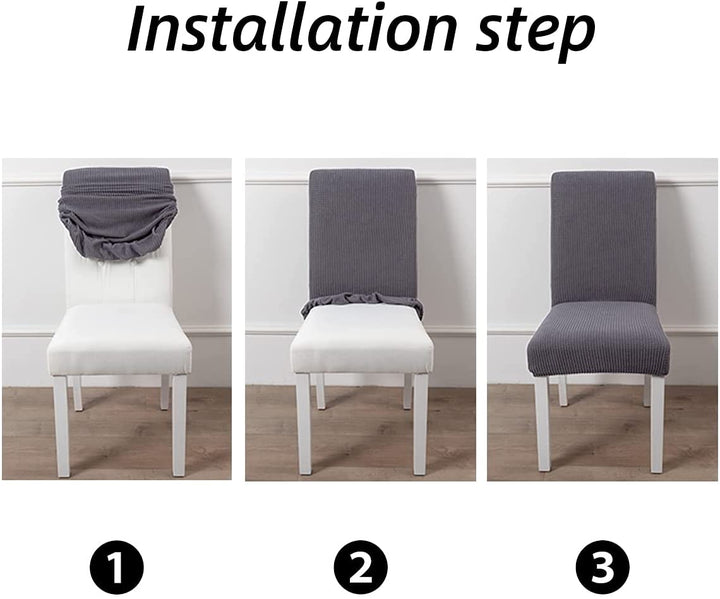 4 Pack High Stretch Seat Chair Slipcover - White