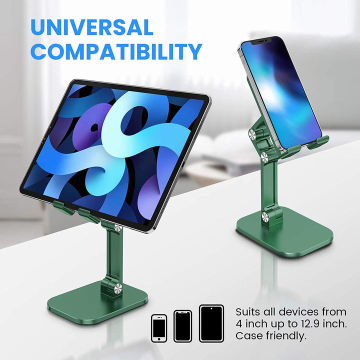 Foldable Angle Height Adjustable Desktop Tablet Phone Holder Stand-Green