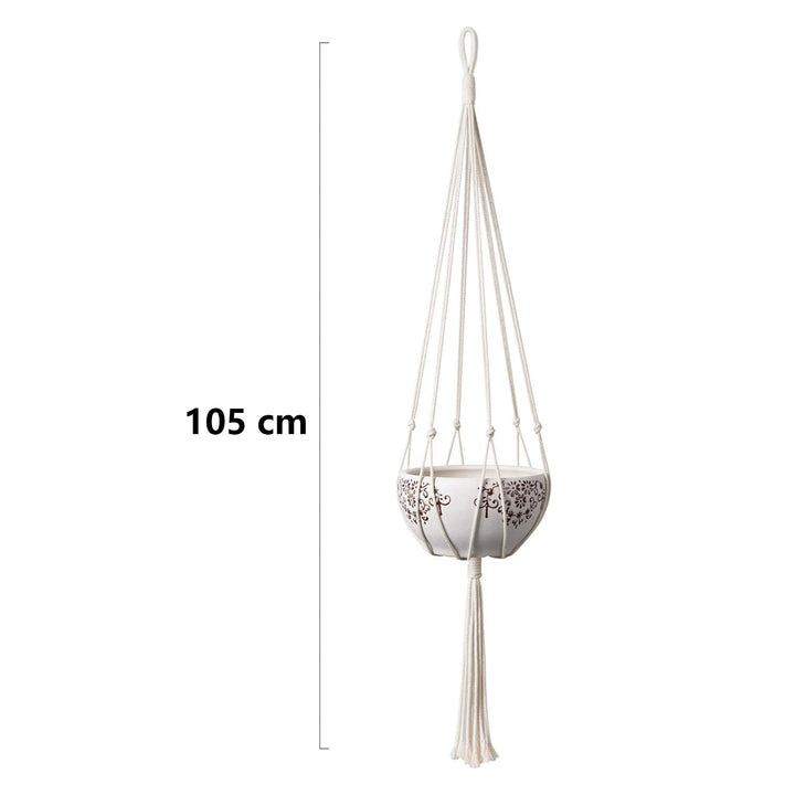 4 Pack Simple Design Indoor Planter Hanging Rope with Steel Hook-Type A