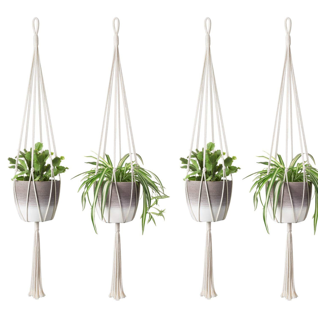 4 Pack Simple Design Indoor Planter Hanging Rope with Steel Hook-Type A