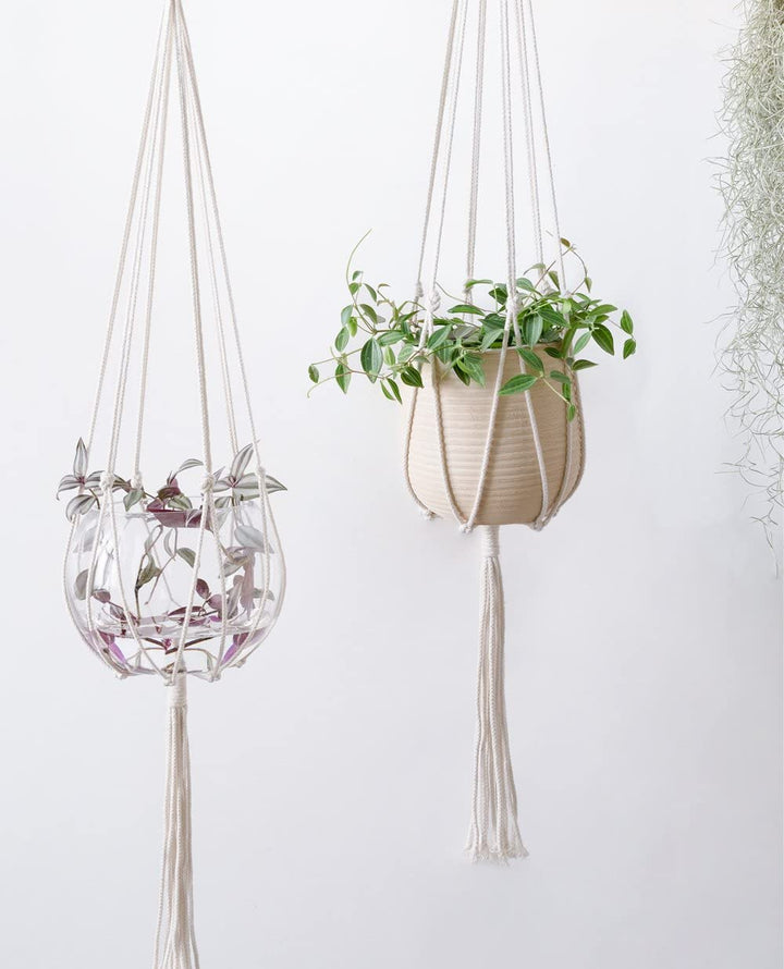 4 Pack Simple Design Indoor Planter Hanging Rope with Steel Hook-Type A
