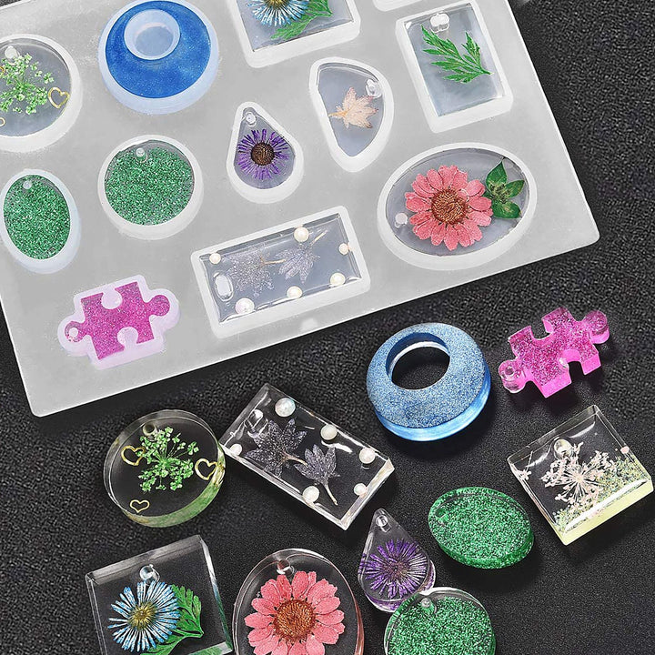 148Pcs Epoxy Resin Molds Jewelry Making Kit