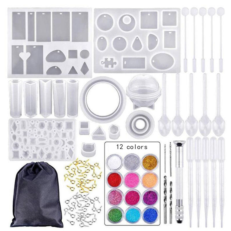 148Pcs Epoxy Resin Molds Jewelry Making Kit