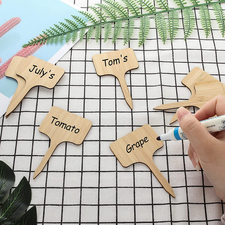 50Pcs T-Type Bamboo Garden Plant Labels