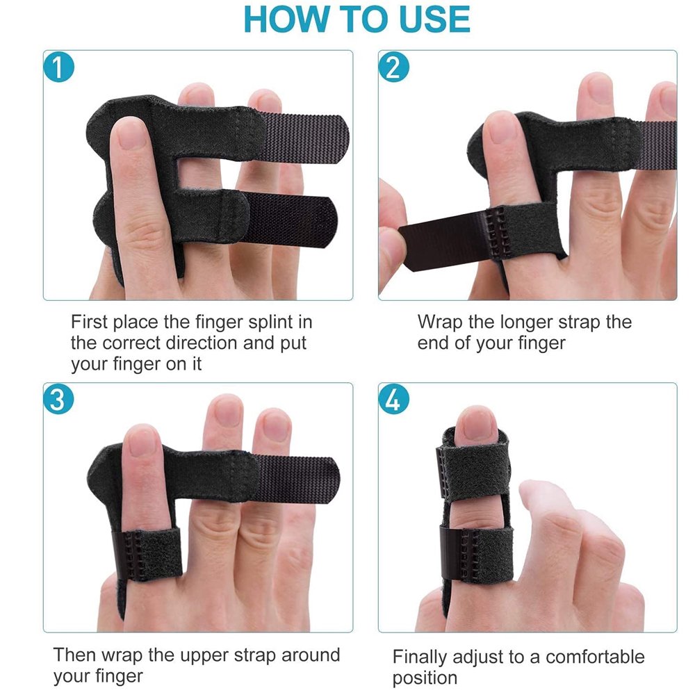 2Pcs Adjustable Aluminum Alloy Finger Splint