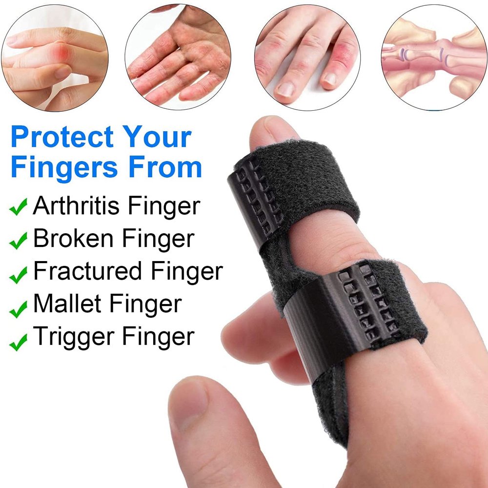 2Pcs Adjustable Aluminum Alloy Finger Splint