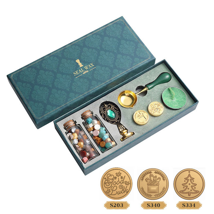 Wax Seal Stamp with Sealing Wax Beads Tool Kit