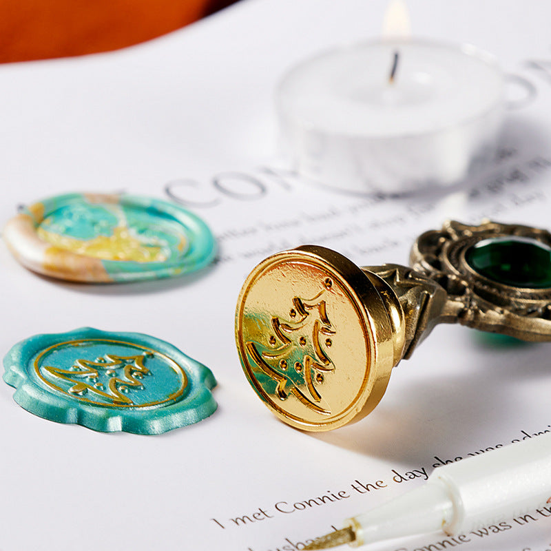 Wax Seal Stamp with Sealing Wax Beads Tool Kit