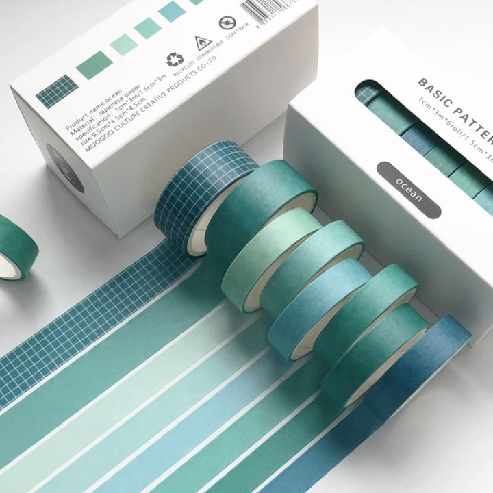 8Rolls Washi Tape Masking Tape Set-Ocean 2pack