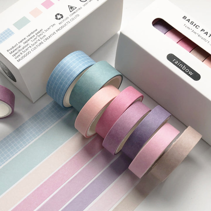 8Rolls Washi Tape Masking Tape Set-Rainbow 2pack