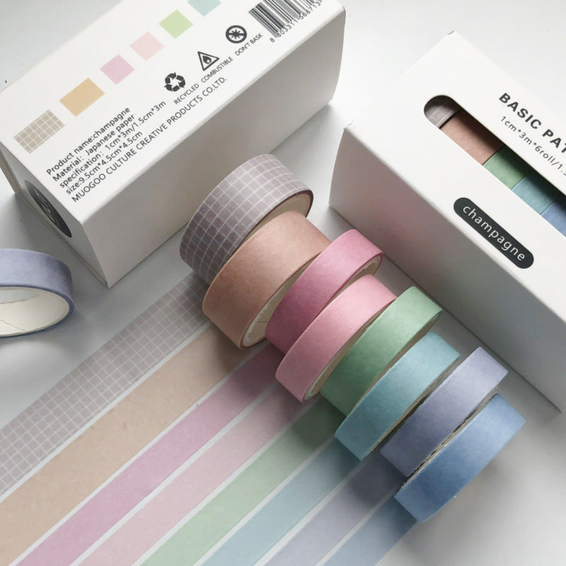 8Rolls Washi Tape Masking Tape Set-Champagne 2pack