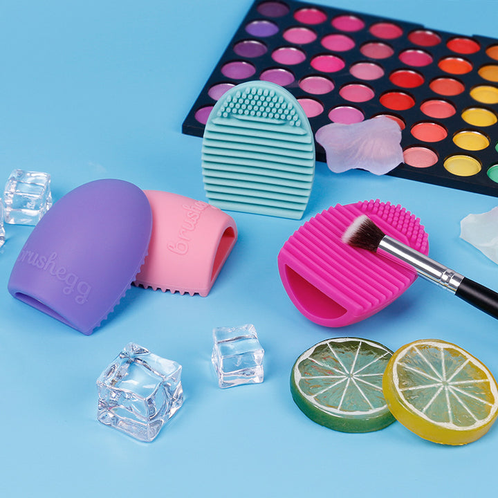 4Pcs Makeup Brush Cleaner Mat Silicone Cosmetic Cleaning Pad