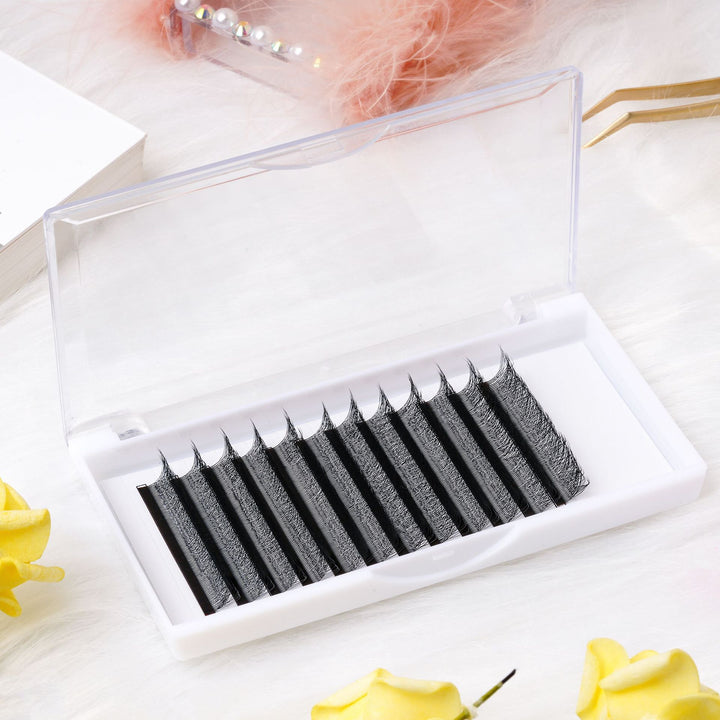 W Lashes Extensions D Curl Mixed Tray(0.07-D, 8-14mm Mix)