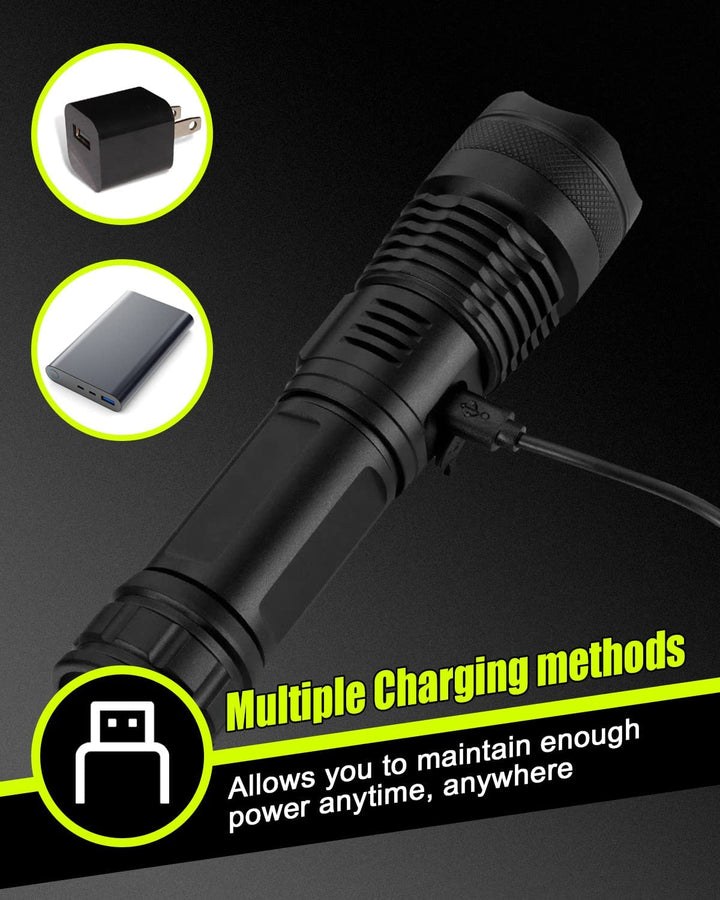 High Lumen LED Rechargeable Super Bright Torch Flashlight-18CM
