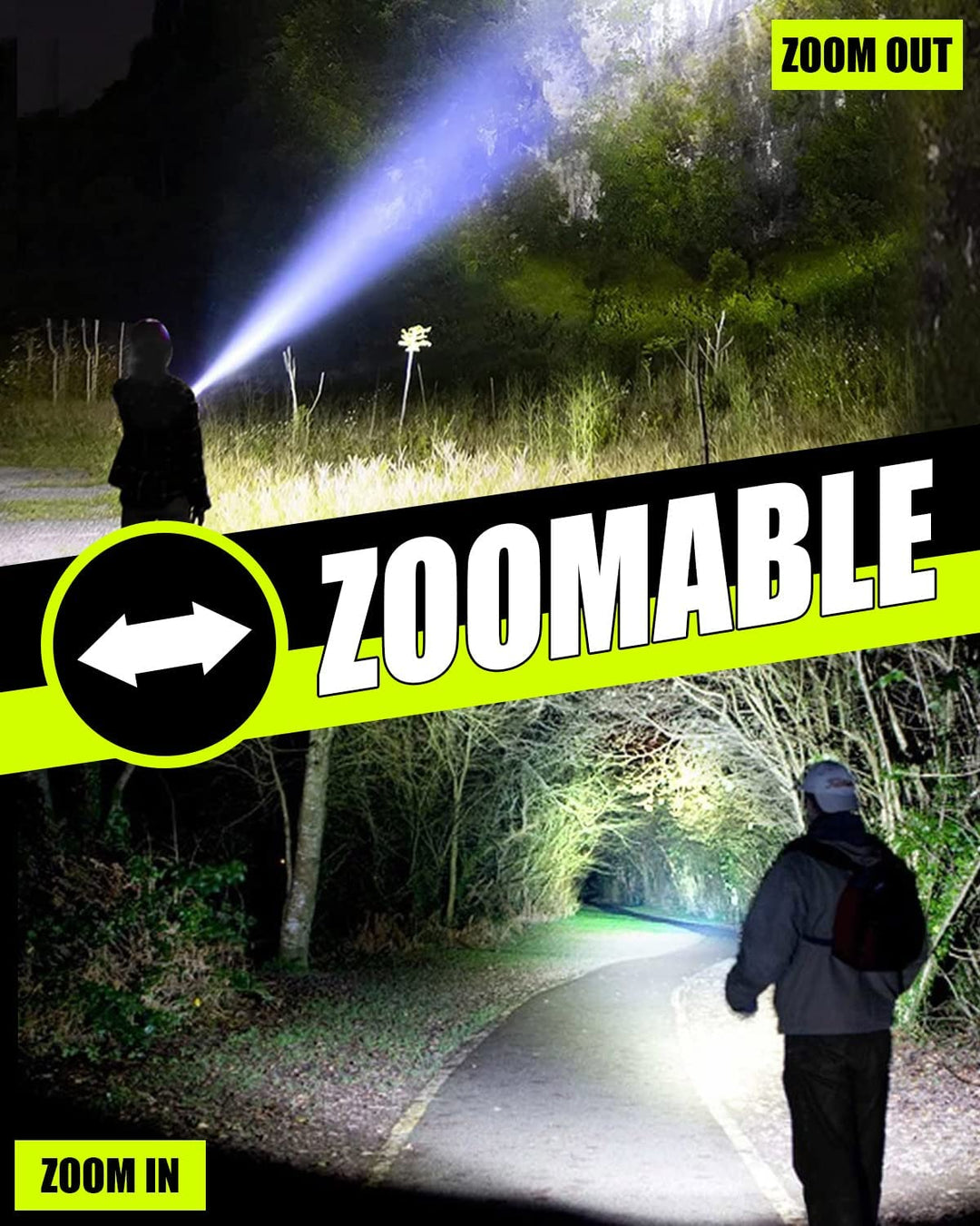 High Lumen LED Rechargeable Super Bright Torch Flashlight-18CM