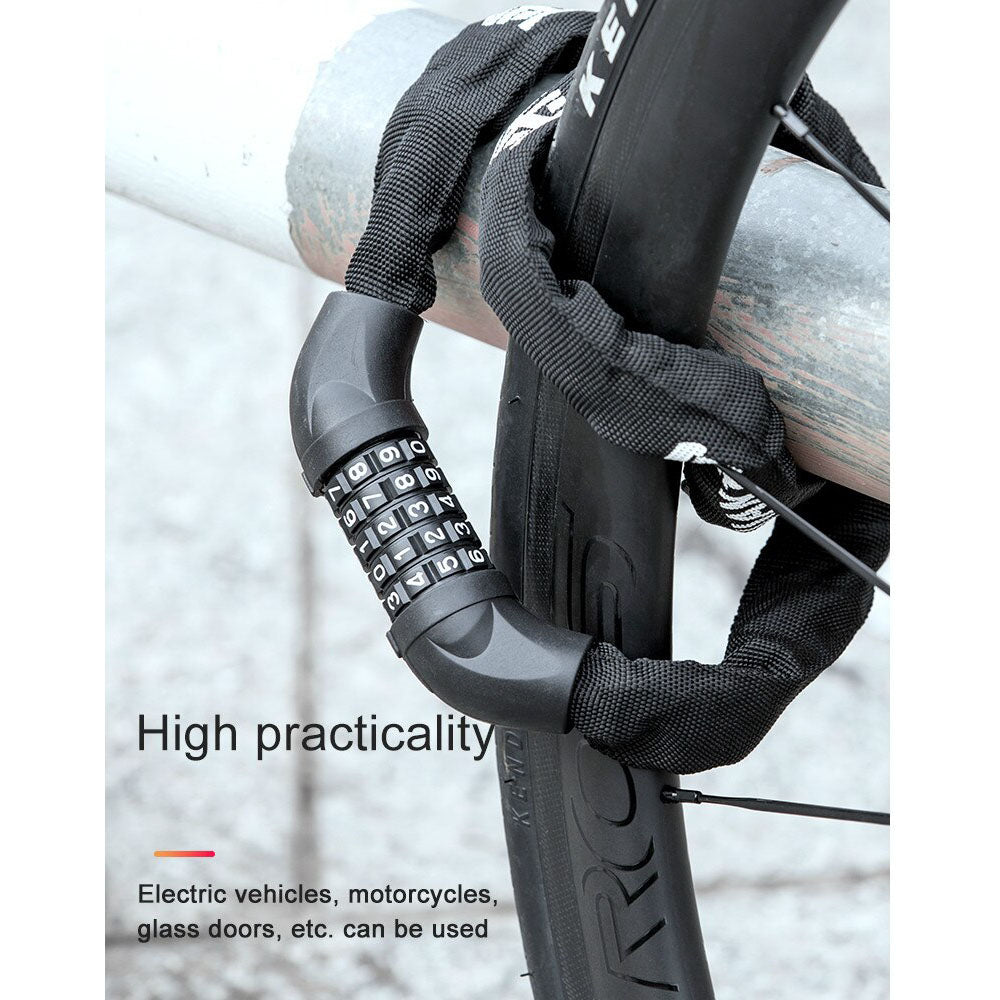 5 Digit Combination Bicycle Chain Lock - Black
