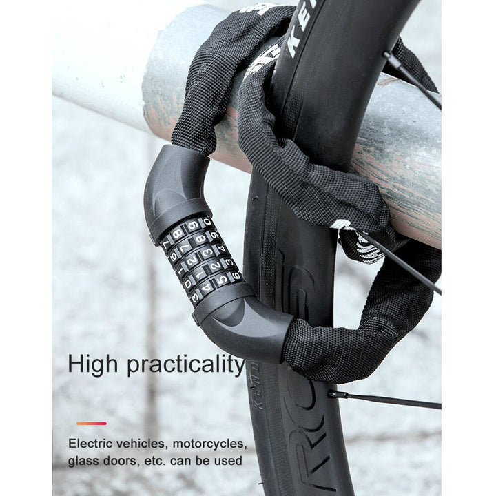 5 Digit Combination Bicycle Chain Lock - Black