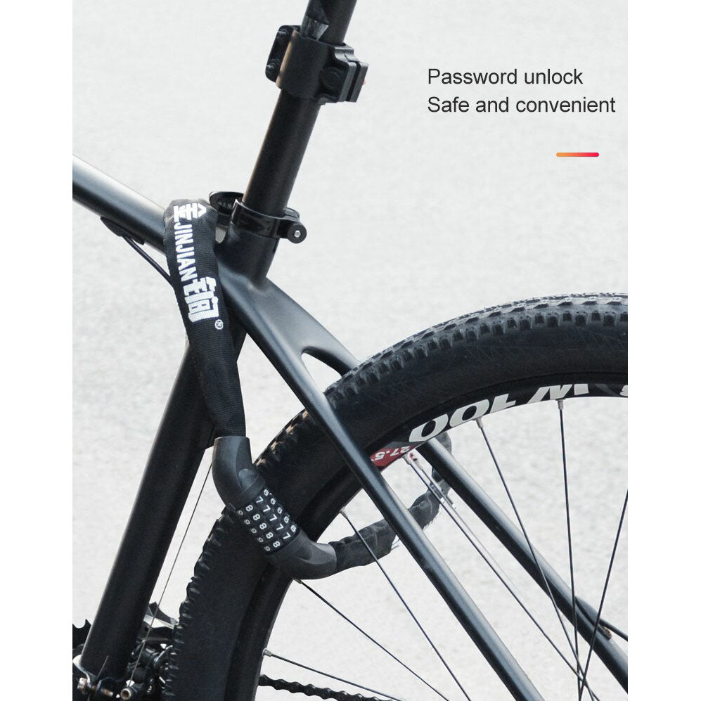 5 Digit Combination Bicycle Chain Lock - Black