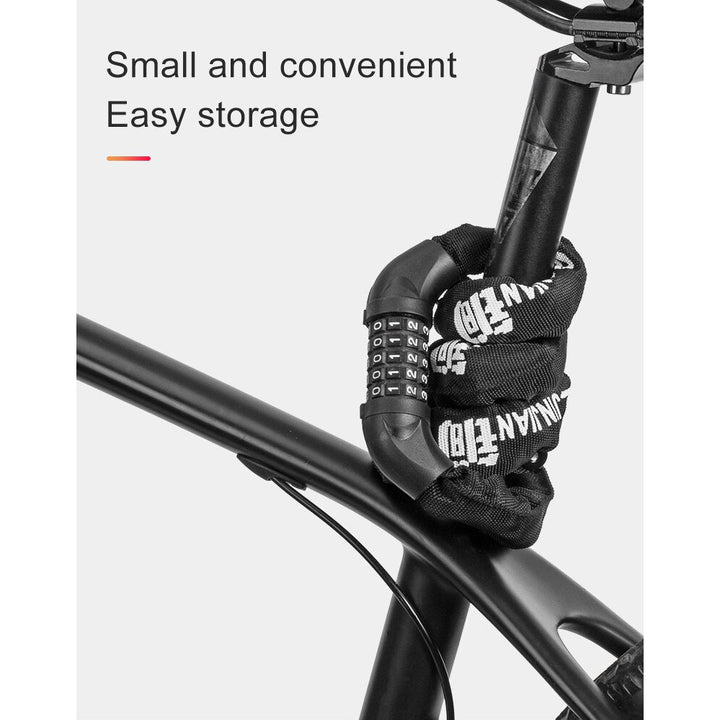 5 Digit Combination Bicycle Chain Lock - Black