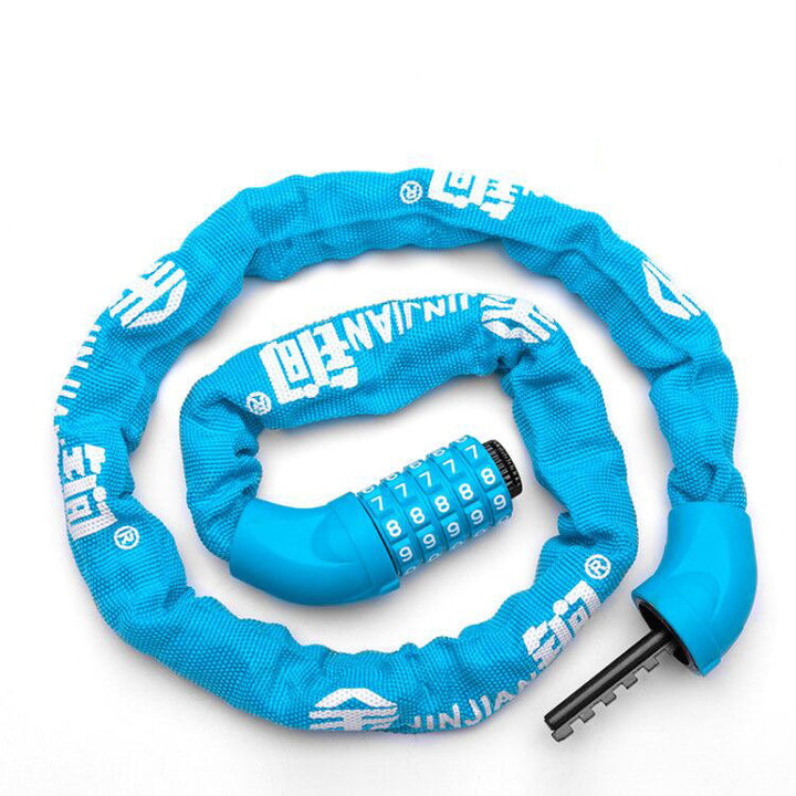 5 Digit Combination Bicycle Chain Lock - Blue