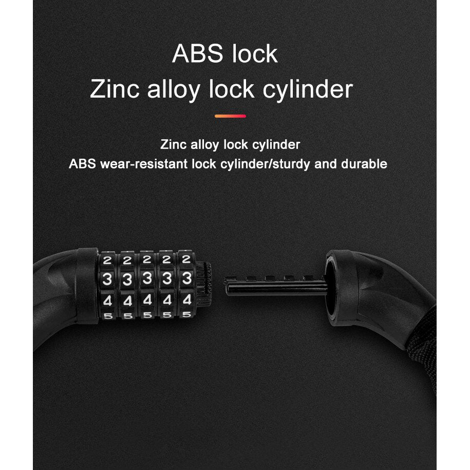 5 Digit Combination Bicycle Chain Lock - Orange