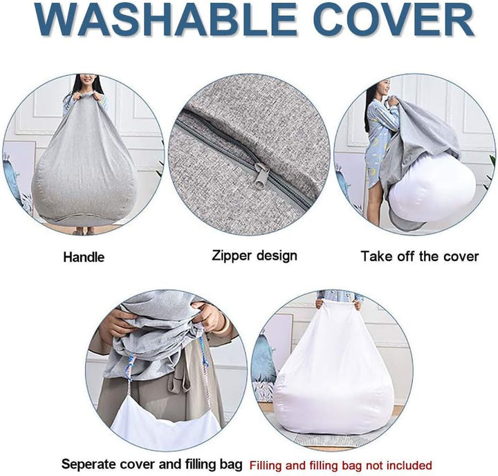 Bean Bag Cover Gray 100x120CM