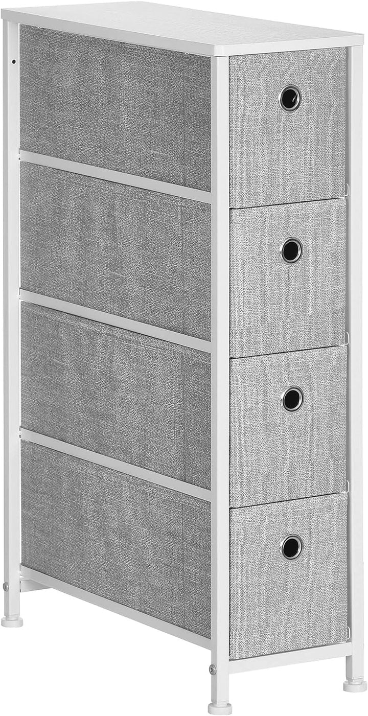 Narrow 4 Fabric Drawers Slim Storage Tower