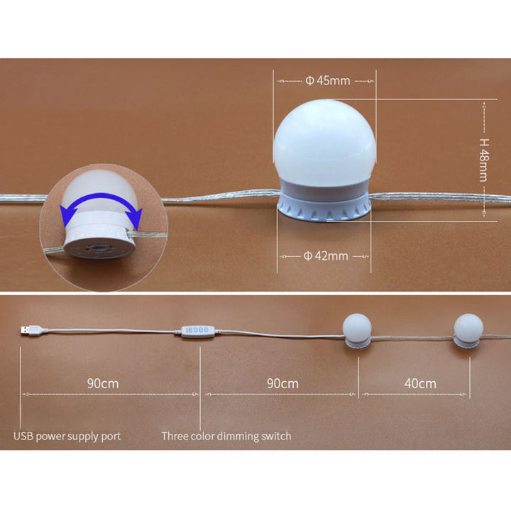 Vanity Mirror Lights Kit -10 Dimmable Light Bulbs -3 Color Model