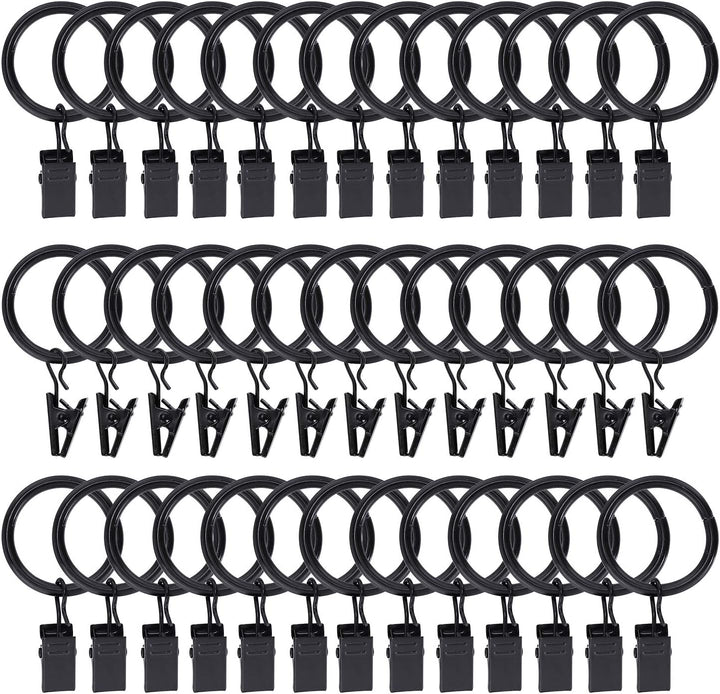 30 Pack Curtain Rings with Clips Hooks