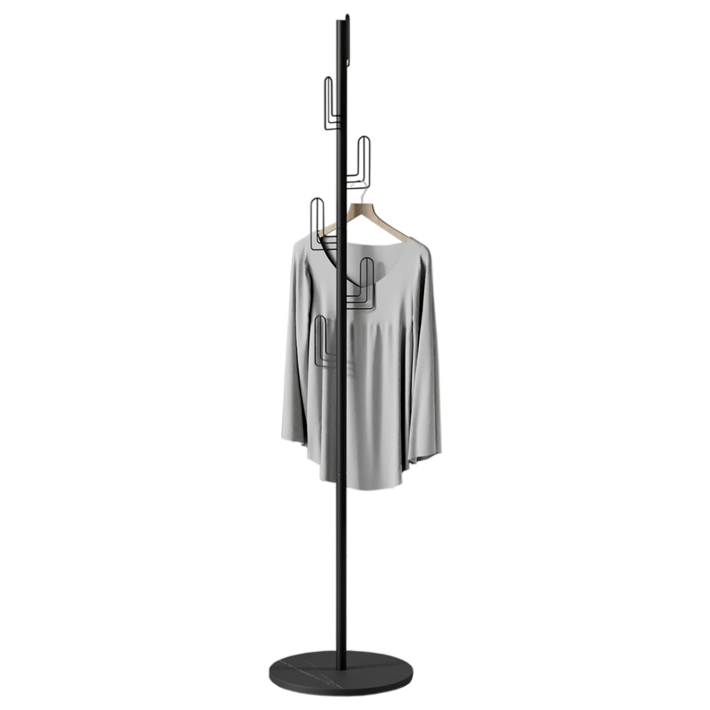 Cactus Metal Coat Rack Sintered Stone Base-Black