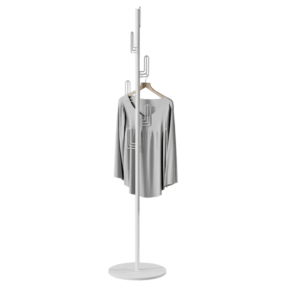 Cactus Metal Coat Rack Sintered Stone Base-White