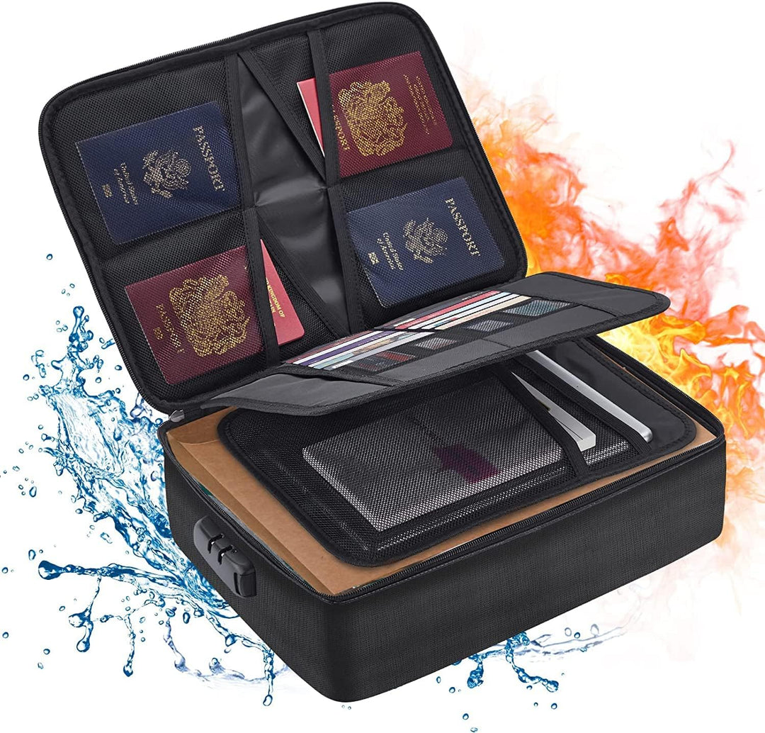 3-Layer Fireproof Document Organizer with Lock