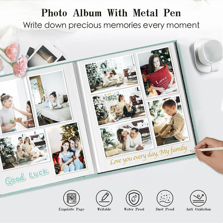 Self Adhesive Linen Photo Album With Window Pocket - 80Pages