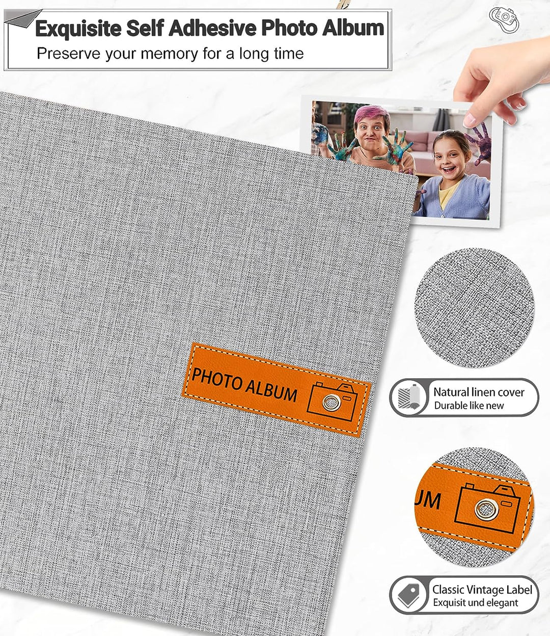 Self Adhesive Linen Photo Album - 80Pages