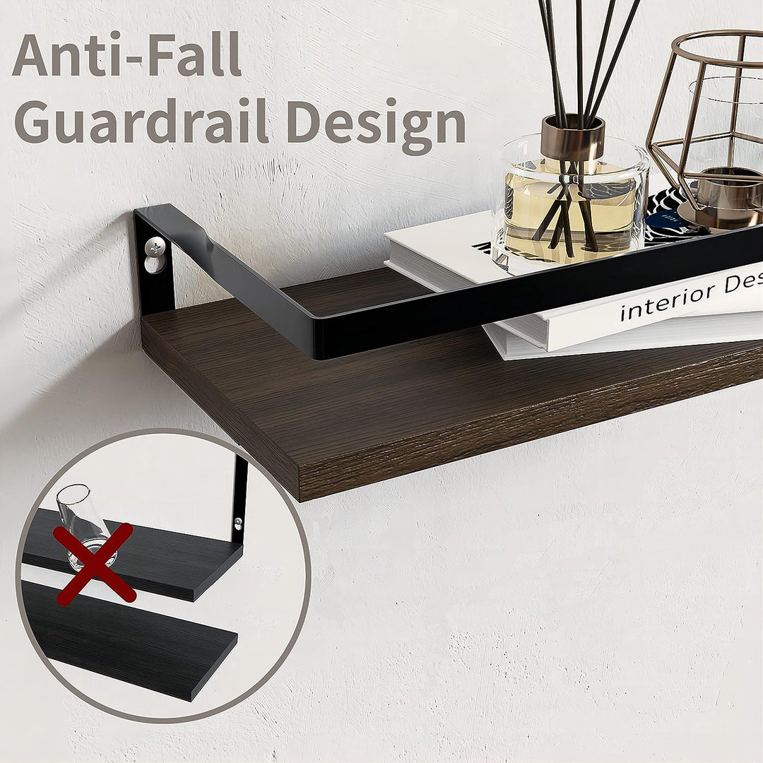 Floating Bathroom Shelves Wall Mounted with Wire Basket