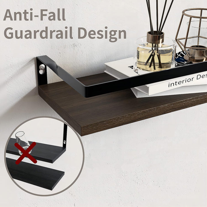 Floating Bathroom Shelves Wall Mounted with Wire Basket